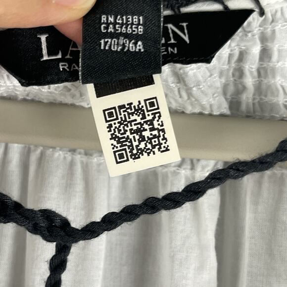 Lauren Ralph Lauren Embroidered Tiered Dress Womens 8 Voile Tassel Boho Peasant - Picture 9 of 16